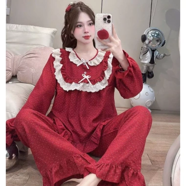 Đồ ngủ nữ JUSOKA – Pijama đũi vân mây viền ren, siêu mềm mịn, cao cấp, thoải mái 195k