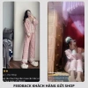 Đồ ngủ nữ Juvigo - Pijama thu đông dài tay ren, họa tiết kẻ sọc hoa hồng, siêu xinh 9