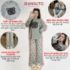 Đồ ngủ nữ Lily áo dài tay in hình gấu cute, mix quần suông cao cấp, giá chỉ 134k 2