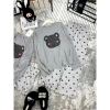 Đồ ngủ nữ Lily áo dài tay in hình gấu cute, mix quần suông cao cấp, giá chỉ 134k 6
