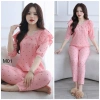 Đồ ngủ nữ mặc nhà tay lỡ quần dài lụa xinh xắn, giảm giá 229k 2