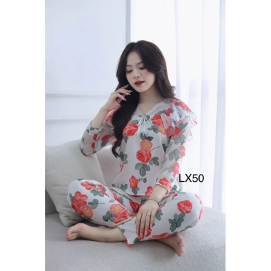 Đồ ngủ nữ mặc nhà tay lỡ quần dài lụa xinh xắn, giảm giá 229k