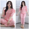 Đồ ngủ nữ mặc nhà tay lỡ quần dài lụa xinh xắn, giảm giá 229k 7