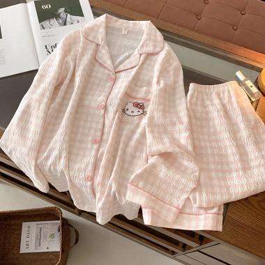 Đồ ngủ nữ mềm mại dài tay Hello Kitty công chúa Thục nữ kiểu Nhật, thoải mái, giá ưu đãi 158.888 VNĐ