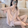 Đồ ngủ nữ mùa hè tay ngắn cổ bẻ, quần short lụa lạnh cao cấp Hàn Quốc 319k 3