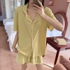 Đồ ngủ nữ mùa hè tay ngắn cổ bẻ, quần short lụa lạnh cao cấp Hàn Quốc 319k 4
