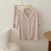 Đồ ngủ nữ mùa hè tay ngắn cổ bẻ, quần short lụa lạnh cao cấp Hàn Quốc 319k 7