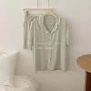 Đồ ngủ nữ mùa hè tay ngắn cổ bẻ, quần short lụa lạnh cao cấp Hàn Quốc 319k 10