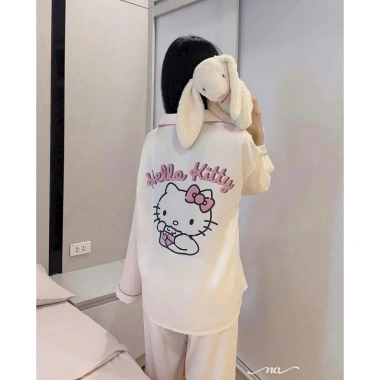 Đồ Ngủ Nữ OSEXY Pijama Họa Tiết Mèo Kitty Túi Đính Nơ Chất Lụa Freesize 58kg Giá 219.000₫ 2