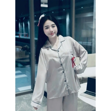 Đồ Ngủ Nữ OSEXY Pijama Họa Tiết Mèo Kitty Túi Đính Nơ Chất Lụa Freesize 58kg Giá 219.000₫ 6