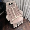 Đồ ngủ nữ pijama thu đông len thỏ dài tay cổ bèo viền ren cúc dọc - Juvigo HCOM3.426 299k 8