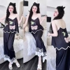 Đồ ngủ nữ sexy set lụa cao cấp Latin áo 2 dây + quần dài freesize 2
