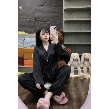 Đồ ngủ nữ TAMU Pijama dài tay lụa mịn mượt, béo tầng, freesize dưới 58kg – Giá ưu đãi 4