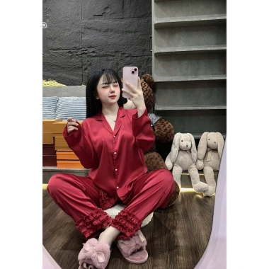 Đồ ngủ nữ TAMU Pijama dài tay lụa mịn mượt, béo tầng, freesize dưới 58kg – Giá ưu đãi 9
