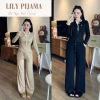Đồ ngủ nữ thu đông dài tay, pijama thun nỉ mềm mịn, quần ống rộng, giá chỉ 124k