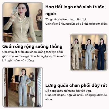 Đồ ngủ nữ thu đông dài tay, pijama thun nỉ mềm mịn, quần ống rộng, giá chỉ 124k 3
