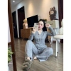 Đồ ngủ nữ thu đông dài tay, pijama thun nỉ mềm mịn, quần ống rộng, giá chỉ 124k 6