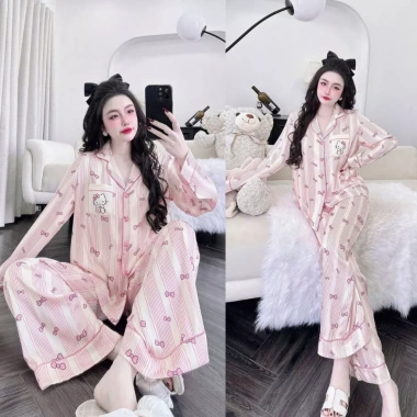 Đồ ngủ nữ truyền thống pijama tay dài MIKY lụa Latin cao cấp, siêu mềm, thoáng khí, xinh xắn, phù hợp