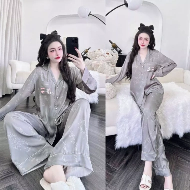 Đồ ngủ nữ truyền thống pijama tay dài MIKY lụa Latin cao cấp, siêu mềm, thoáng khí, xinh xắn, phù hợp