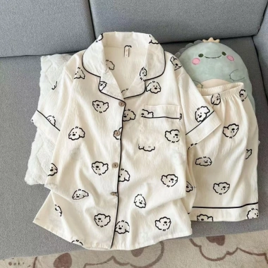 Đồ ngủ pyjama cộc tay nhiều họa tiết nữ, giảm còn 124.500₫, thoải mái tại nhà 5