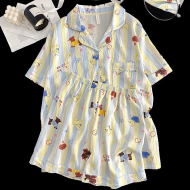 Đồ ngủ pyjama cộc tay nhiều họa tiết nữ, giảm còn 124.500₫, thoải mái tại nhà 7