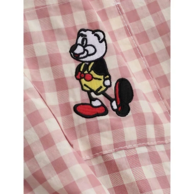 Đồ ngủ pyjama Mickey nam nữ mùa xuân thu – Hai chiếc rộng rãi kẻ sọc dài tay, giảm giá 159.000₫