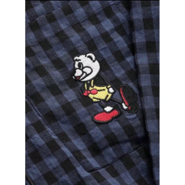 Đồ ngủ pyjama Mickey nam nữ mùa xuân thu – Hai chiếc rộng rãi kẻ sọc dài tay, giảm giá 159.000₫