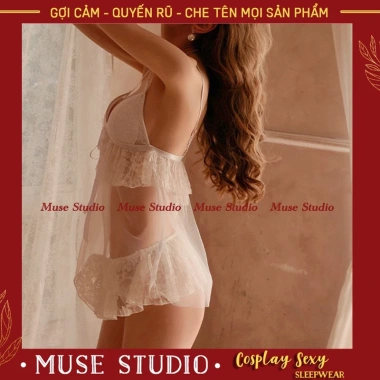 Đồ ngủ sexy áo lót có đệm ngực, quần váy ren voan mềm gợi cảm, giảm còn 129k 5