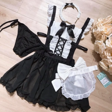 Đồ ngủ sexy cosplay hầu gái kèm bờm CP1 - Váy ngủ gợi cảm, giá ưu đãi 172k 2