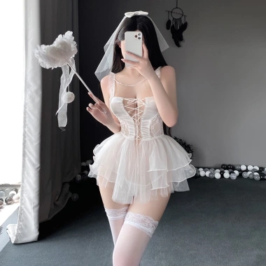 Đồ Ngủ Sexy Váy Cosplay Cô Dâu Tân Hôn Nóng Bỏng, Quyến Rũ - HLL64 Giá 191.000 VND 10 Đồ Ngủ Sexy Váy Cosplay Cô Dâu Tân Hôn Nóng Bỏng, Quyến Rũ - HLL64 Giá 191.000 VND 10