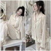 Đồ ngủ tiểu thư babydoll tay dài, quần dài lụa sang trọng latin - chỉ 255.000₫ 8
