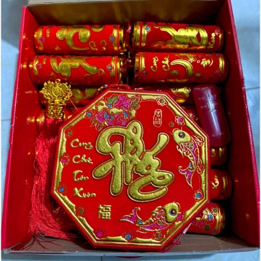 Đồ pháo điện tử Tết chữ Phúc Thọ nhung – Trang trí lộc phát, giảm giá 455.000₫, chất liệu mềm mại, mọi không gian
