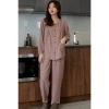 Đồ Pijama Nữ Kẻ Caro Chất Mềm Mịn, Thoải Mái - Quần Dài Túi Xếp Ly Suna Clothing 6