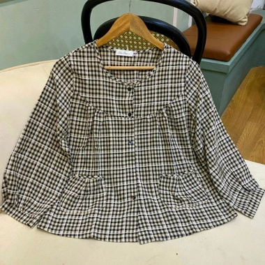 Đồ Pijama Nữ Kẻ Caro Chất Mềm Mịn, Thoải Mái - Quần Dài Túi Xếp Ly Suna Clothing 7