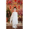 Đồ Tết 2.026 bé gái áo dài cách tân, áo cổ yếm ngọc và choàng 8-28kg Đậu Kids