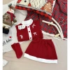 Đồ Tết bé gái Set len thừng mềm mại đính nơ - Chân váy len đỏ Noel 10-30kg - 169.000đ Tiệm Nhà Sam 9