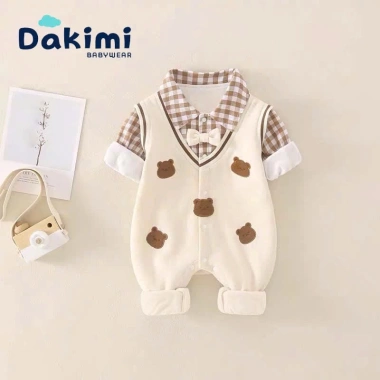 Đồ Tết Dakimi bé 0-12M – Body dài tay sơ sinh zip lông ấm áp, chỉ 148.800 VND 6