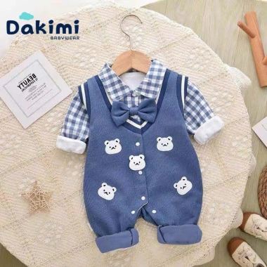 Đồ Tết Dakimi bé 0-12M – Body dài tay sơ sinh zip lông ấm áp, chỉ 148.800 VND 7