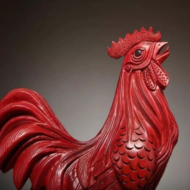Đồ trang trí gà lớn gỗ nguyên khối khắc thủ công, phòng khách, máy tính để bàn, giảm 99k