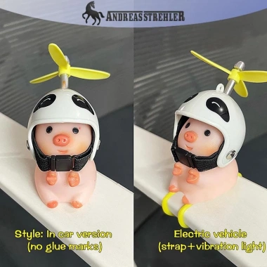 Đồ trang trí lợn gió dễ thương cho ô tô điện, xe máy và xe đạp - Giá 17.710₫