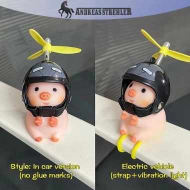 Đồ trang trí lợn gió dễ thương cho ô tô điện, xe máy và xe đạp - Giá 17.710₫