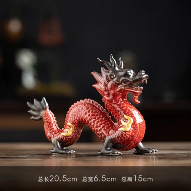 Đồ trang trí rồng gốm thủ công màu xanh đỏ – May mắn cho phòng khách, văn phòng, máy tính để bàn – Giá ưu đãi 471.947₫ 6