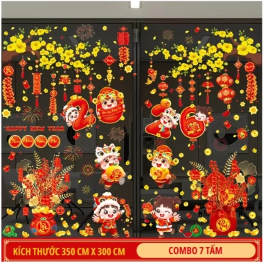 Đồ trang trí Tết 2.026: Bộ decal hít tĩnh điện đa mẫu, giá ưu đãi 79.800₫ 6