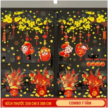 Đồ trang trí Tết 2.026: Bộ decal hít tĩnh điện đa mẫu, giá ưu đãi 79.800₫ 7