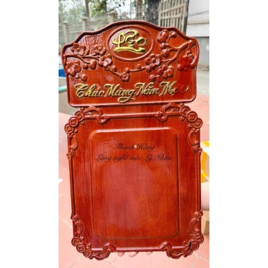 Đốc lịch gỗ xoan đào nguyên khối - Đục khắc hoa đào tết đẹp, may mắn đầu năm - 197.500₫ 3