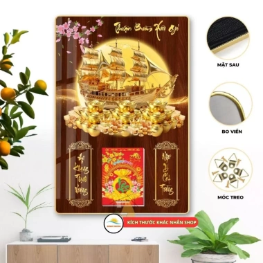 Đốc Lịch Mã Đáo Thành Công 2.026 Bính Ngọ - Tranh Thần Tài Treo Tết Trang Trí, Tráng Gương, Giá chỉ 225.000đ 5