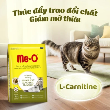 ĐỘC QUYỀN Combo 3 bịch Thức ăn mèo già Me-O hạt cá thu 1,1kg - Cho mèo trên 7 tuổi, giảm 20%