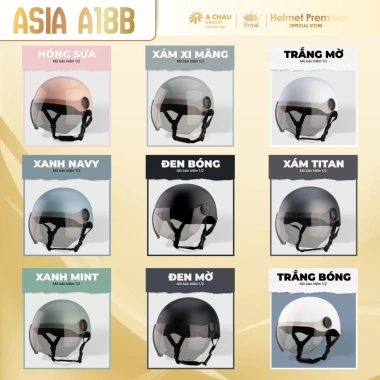Độc Quyền Mũ Bảo Hiểm Nửa Đầu Asia A18B kính chống nắng nam nữ 1/2 chính hãng giảm giá 20% chỉ 319.000₫ 2