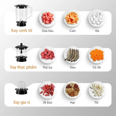 Độc quyền Shopee Máy xay sinh tố Gaabor JM-16M02A 500W Đen 3 cối 1.6L Giá chỉ 999.500₫ 6