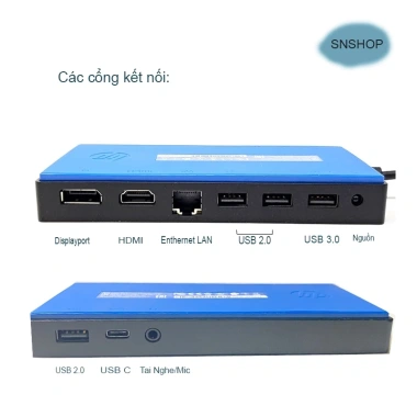 Dock HP TPA‑B01 USB‑C 65W – Chuyển Đổi, Sạc, Mở Rộng Cổng & Xuất Màn Hình cho HP Elite – 1.000.000₫